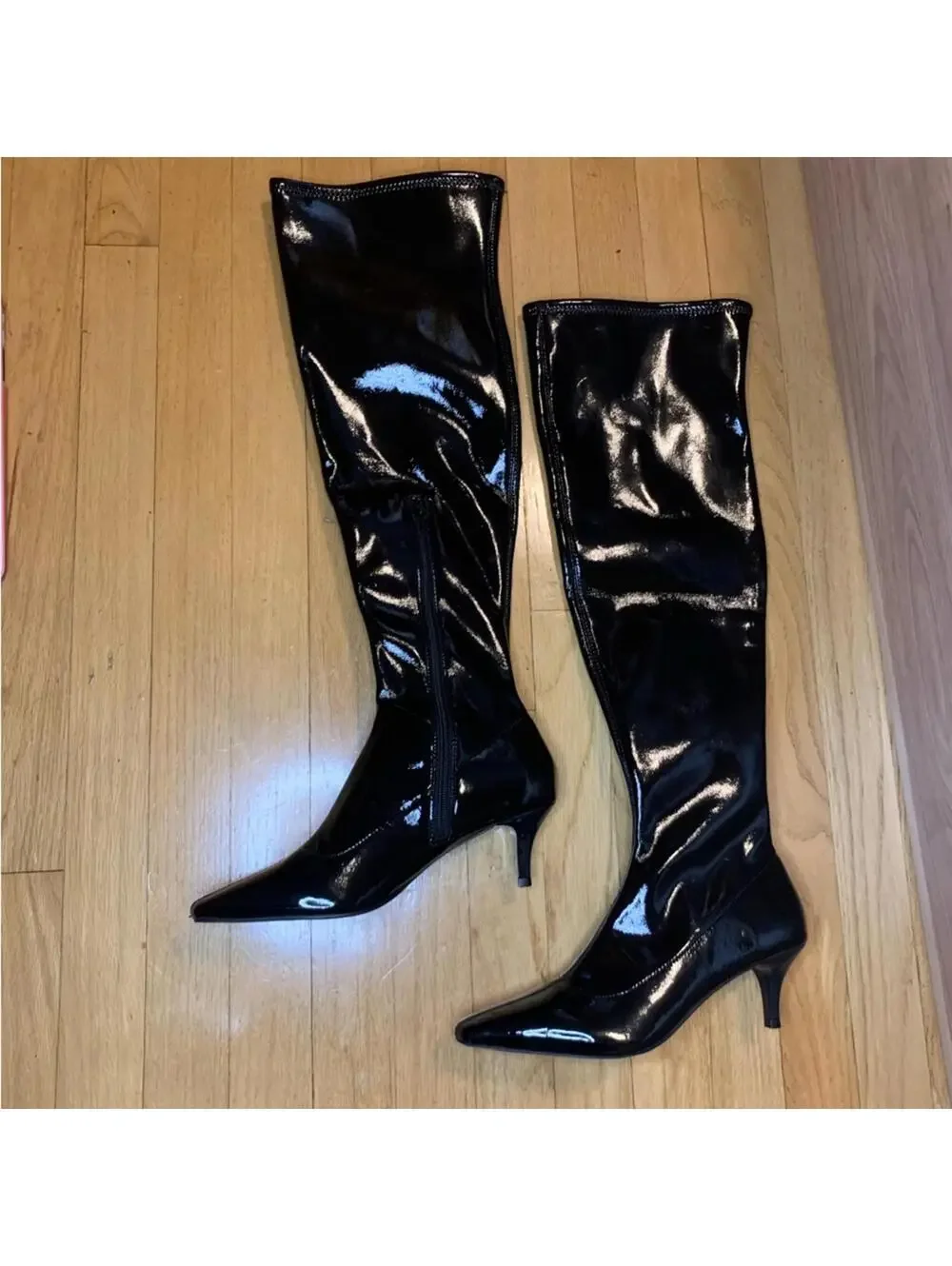 Abound Carmy Over the Knee Boots in Black Patent - Size 7.5